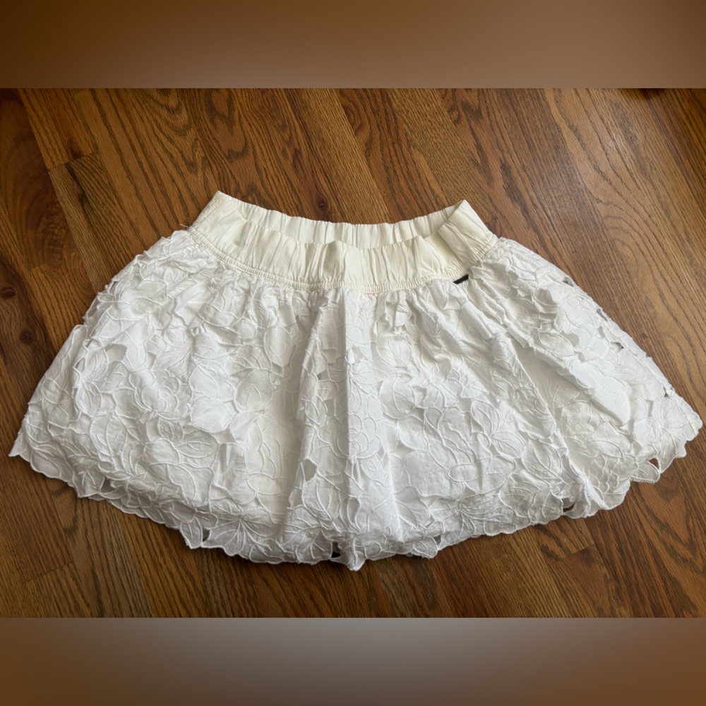White Lace Detail Skirt